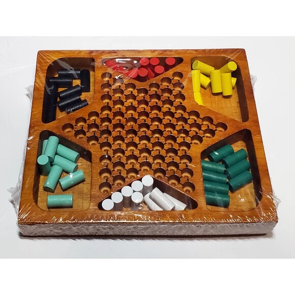 Sealed Wooden Chinese Checkers Game | 5x6 Travel Size | Retro Board Fun** - Picture 1 of 11
